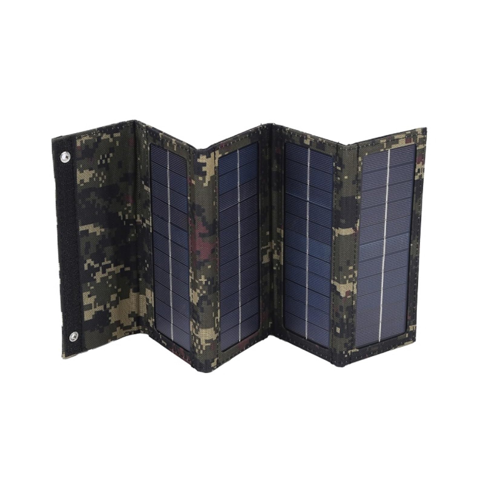 Panel solar portátil impermeable DELURA: cargador plegable de 8W con salida USB 5V camuflaje