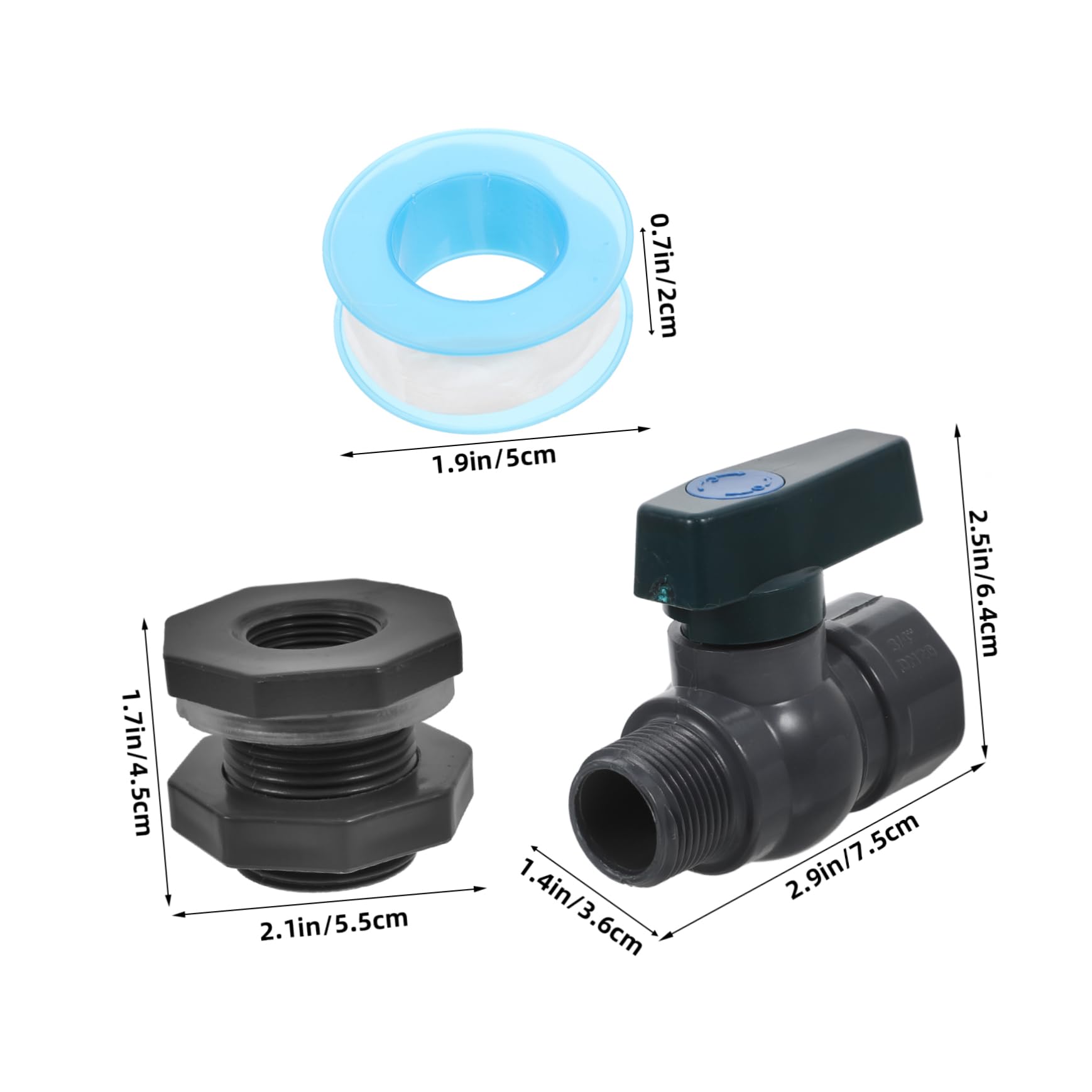 Wasserhahnadapter aus PVC für Regentonnen und Wassertanks