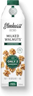 Elmhurst Unsweetened Walnut Milk with Omega-3, 32oz Plant-Based Dairy-Free Alternative