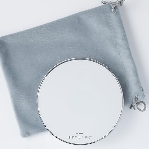 Miniatura 9 de stylPro Flip N Charge Power Bank - Espejo compacto con luz LED, espejo de aumento de bolsillo de mano, maquillaje y peinado de viaje, cargador USB 2