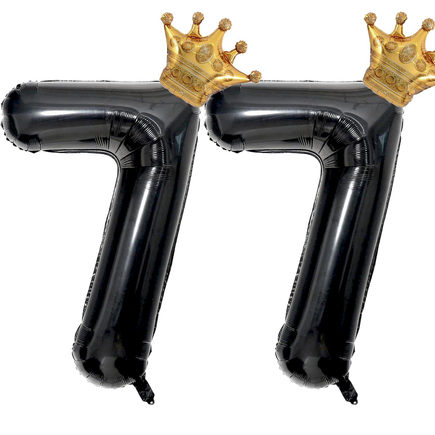 40 inch Large Black 77 Balloon Number with Gold Crown Balloons 77th Birthday Big Foil Mylar Helium Balloon for Women Man 77th Birthday Anniversary Decorations Supplies Favors(Number 77 Balloons）