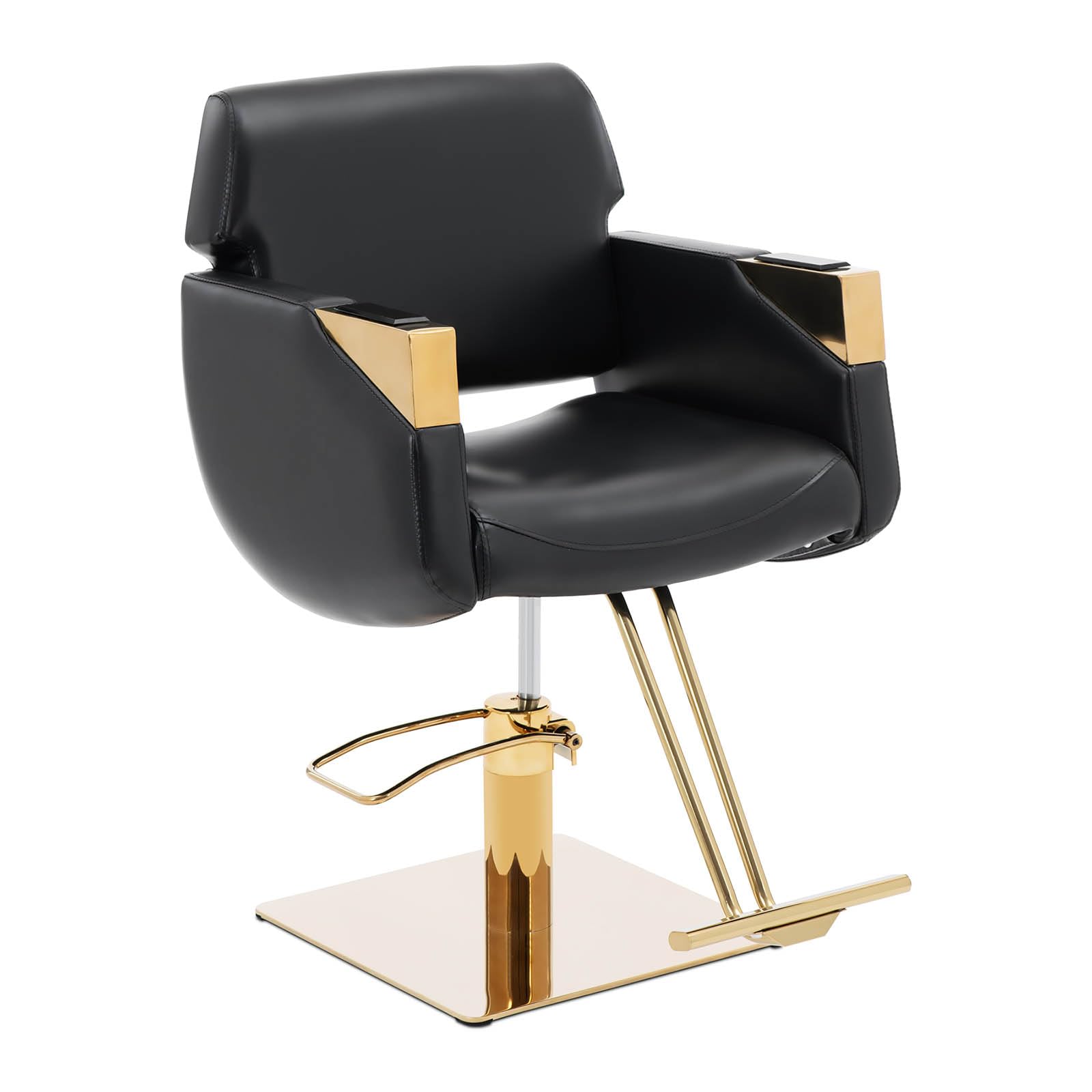 Physa Penryn Black & Gold Friseurstuhl mit Fußstütze 480-630 mm 200 kg Weiß/Golden Barberstuhl höhenverstellbar