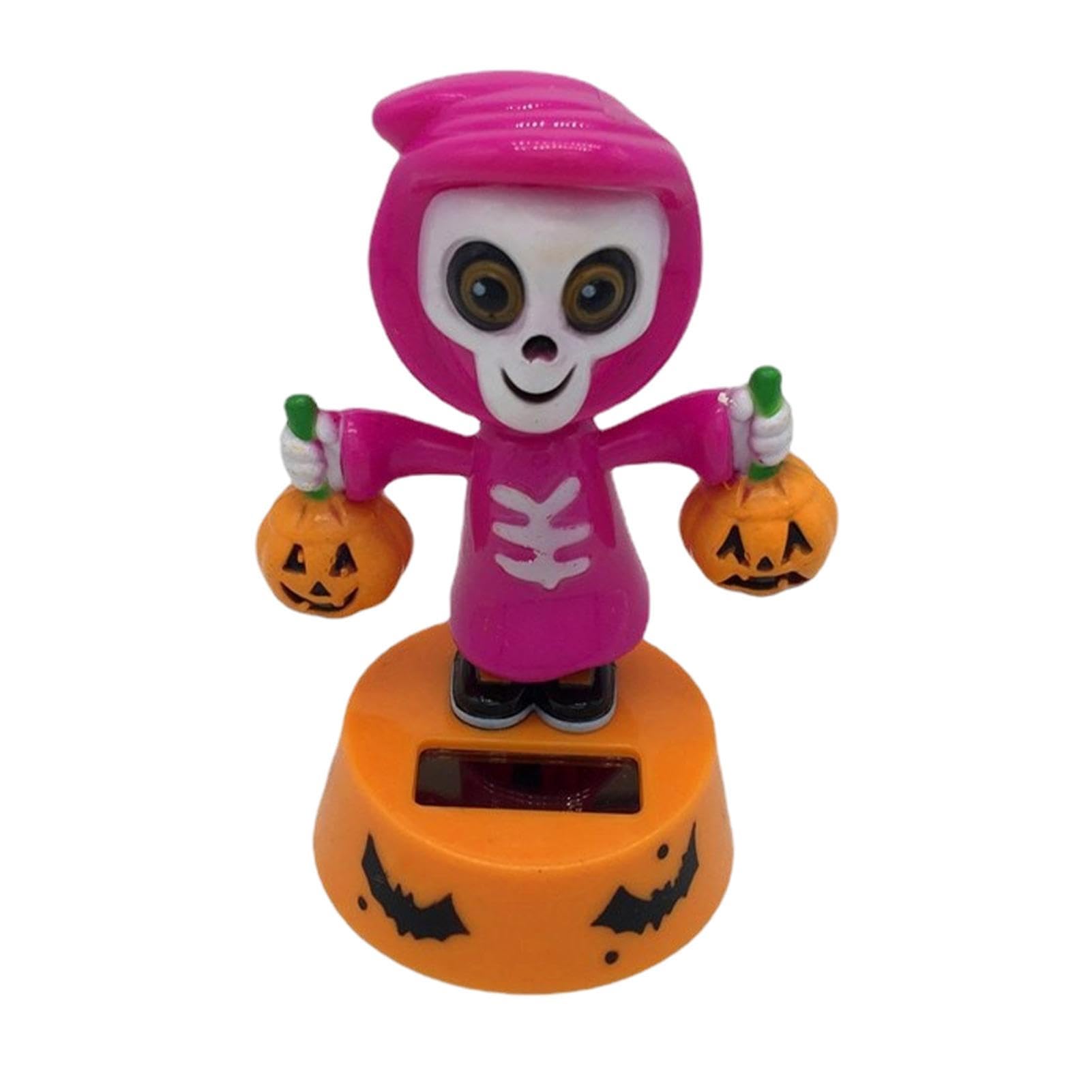 Dubbulon Halloween Solar - Halloween Solar Bobble Skeleton Head Shake Dancing Toy Figures | Car Toy Decoration Solar Powered Car Dashboard Ornaments | Halloween Accessories, Children's Toys