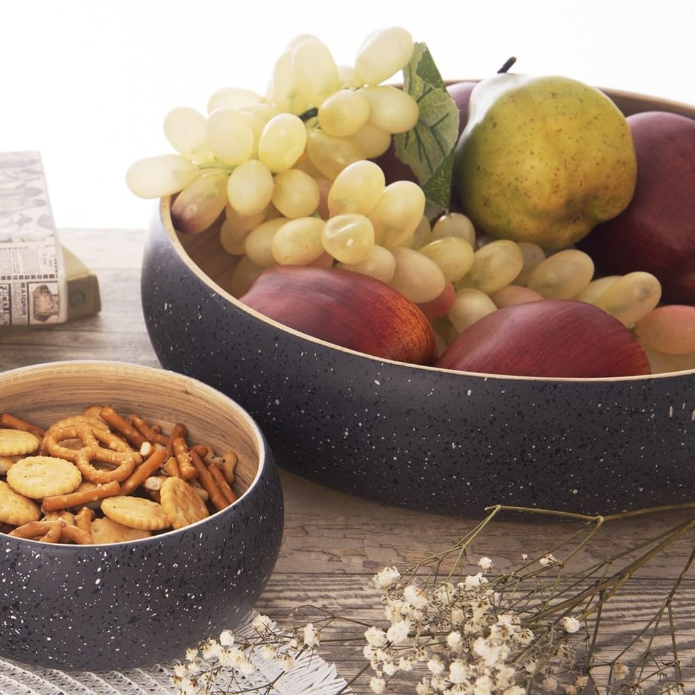 orion group Bol en bambou | Bol à fruits et à pâtisserie, 30 cm, 4 l