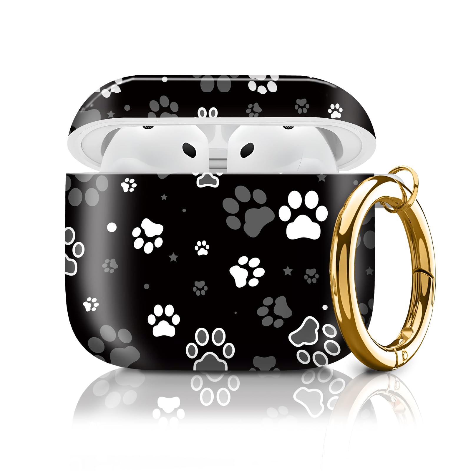 Compatible with Apple Airpods 4th Generation Case Cover(2024), Protective TPU Soft Cases Cover Rugged for Airpod 4 Case with Golden Keychain for Women