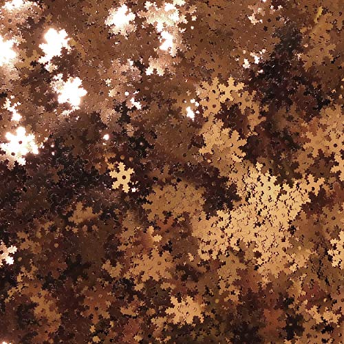 Sequin Snowflake Bronze 10mm Metallic Shiny Made in USA
