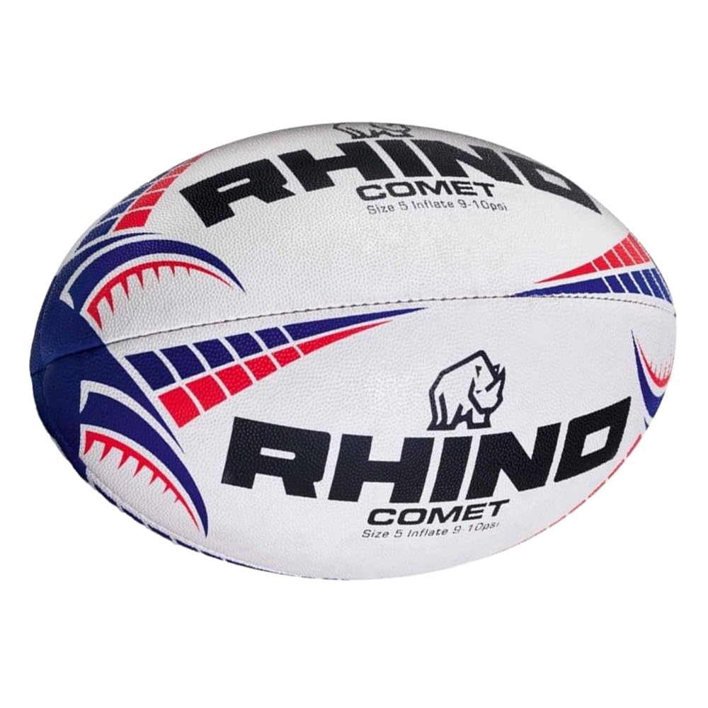 Rhino Comet - Pallone da rugby, colore bianco S5