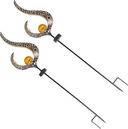 Fydun 2 Pack Solar Lights Outdoor Decorative Lights for Garden Courtyard Lawn Courtyard Pathway Lighting Warm White for Men and Women