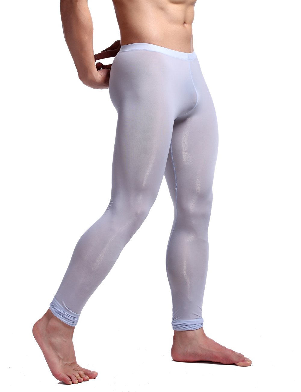 K-Men Mens Light Blue Skin Tights Compression Base Layer Running Leggings Pant M