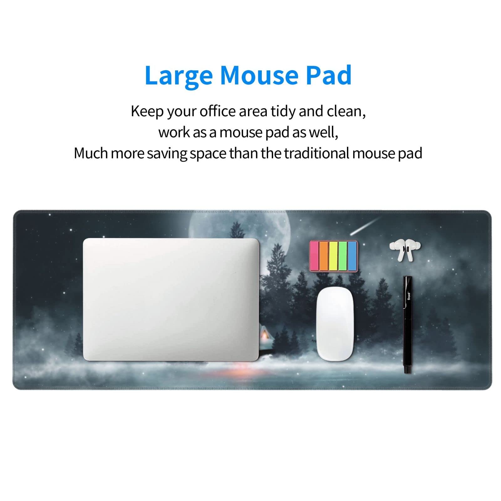 Alfombrilla de mouse grande para juegos XL, alfombrilla de mouse de escritorio completo con base antideslizante, alfombrilla de teclado para computadora portátil, regalos para mujeres y niñas