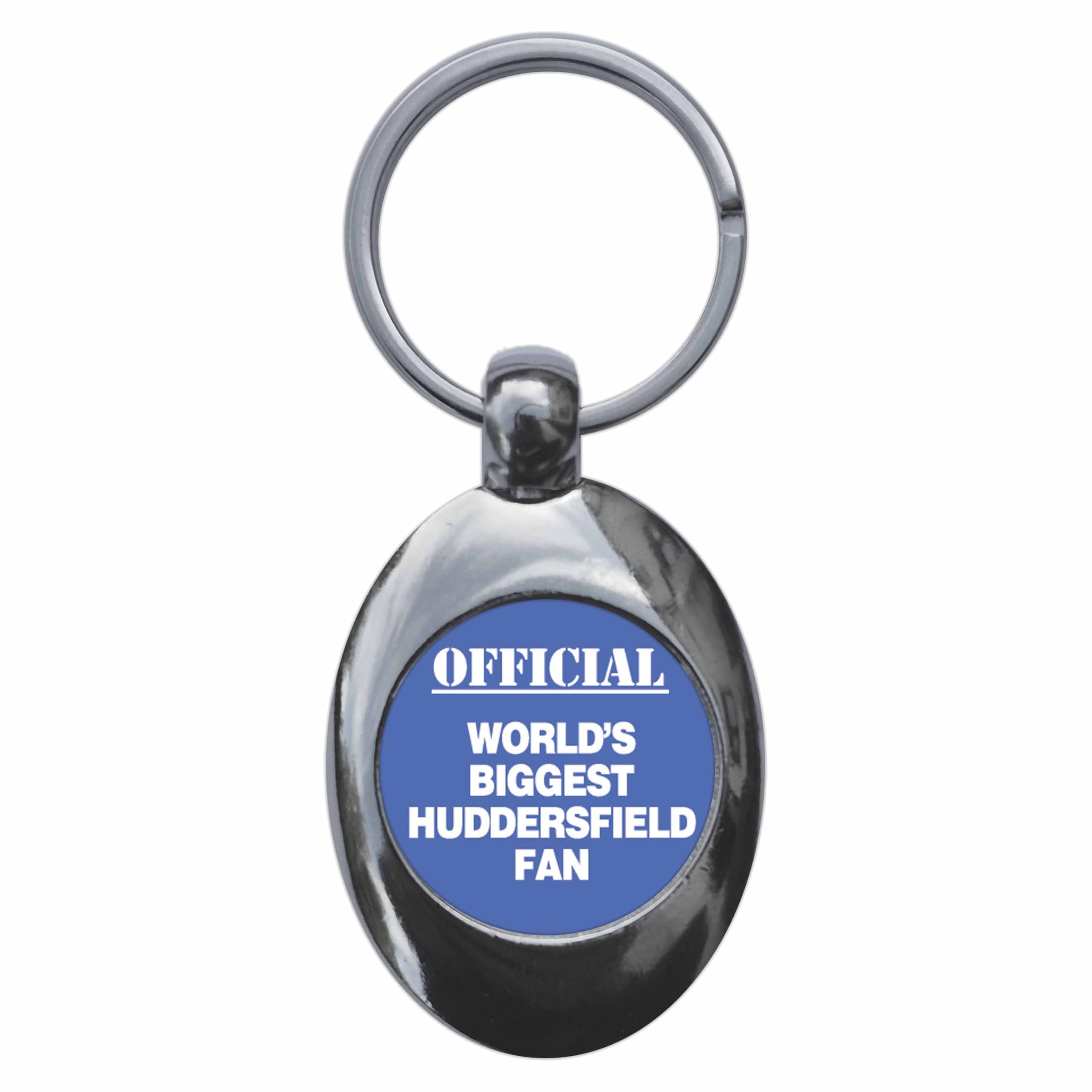 Ozorath World's Biggest Huddersfield Fan Keyring Keychain With Trolley Coin