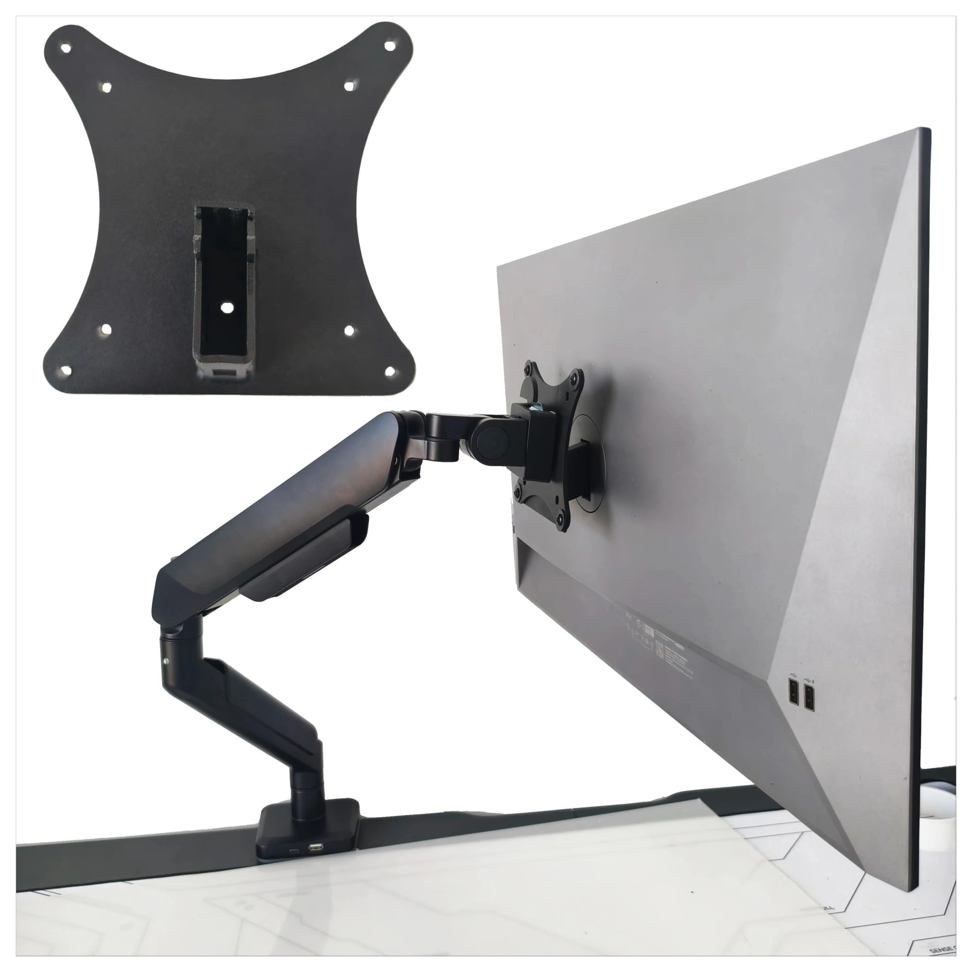 Adattatore di Montaggio VESA Compatibile con HP Z27K | Montaggio 75x75 / 100x100; 1 staffa da parete VESA con viti