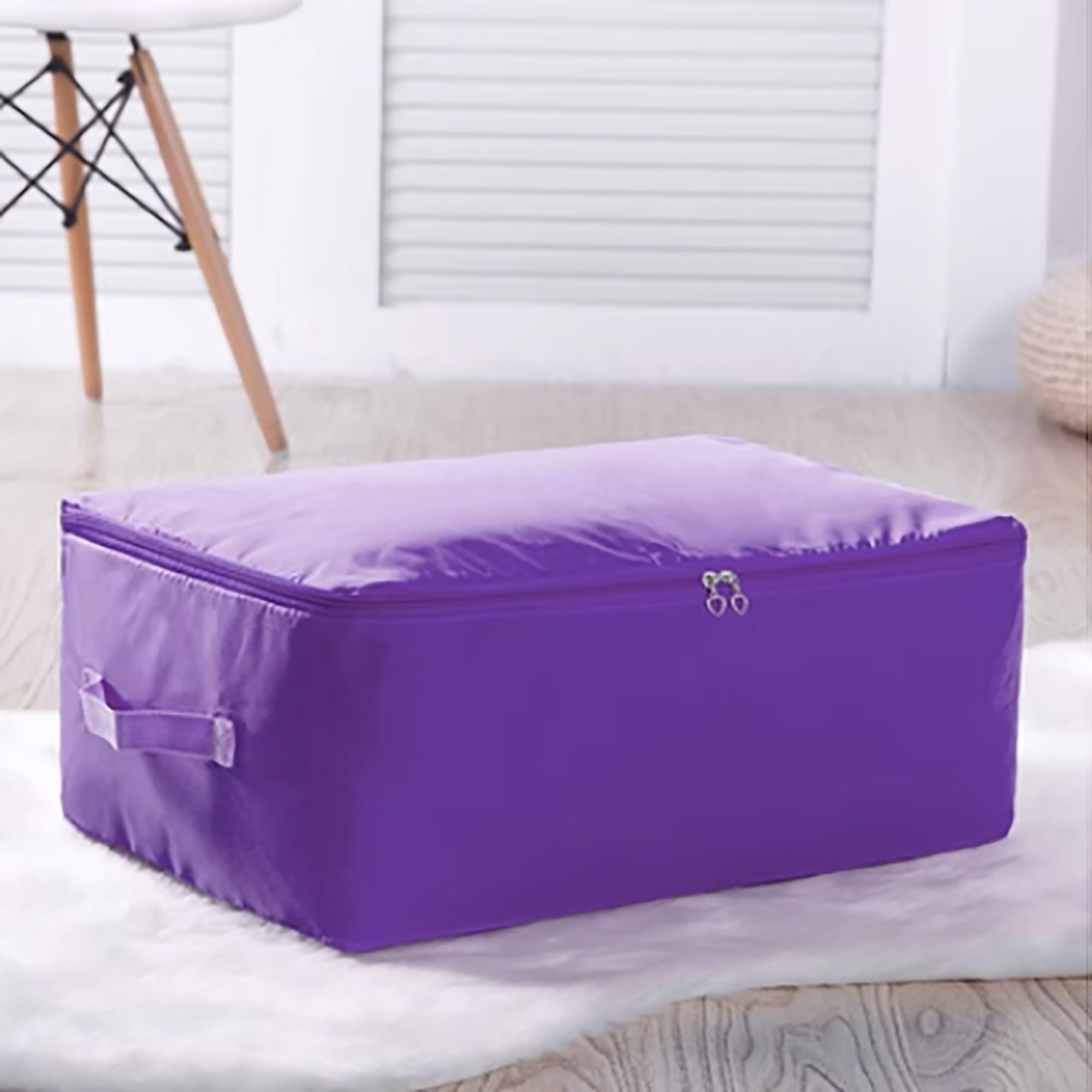 Clothing storage moving bags storage organizer stackable storage bins Quilt quilt storage bag moisture-proof finishing bag box clothes packing bag for clothes ( Color : Purple , Size : 27.55*19.68*11.