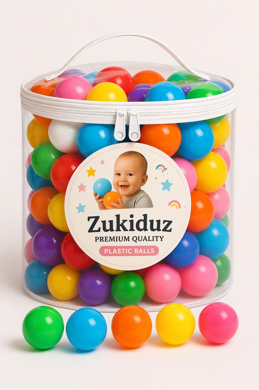 8 PCS 6CM (60MM) Soft and Safe Multi Colour Fun Packed Plastic Pool Balls for Kids. 8 Colorful (BPA-Free and Non-Toxic Plastic Balls for Kids)-picture-14