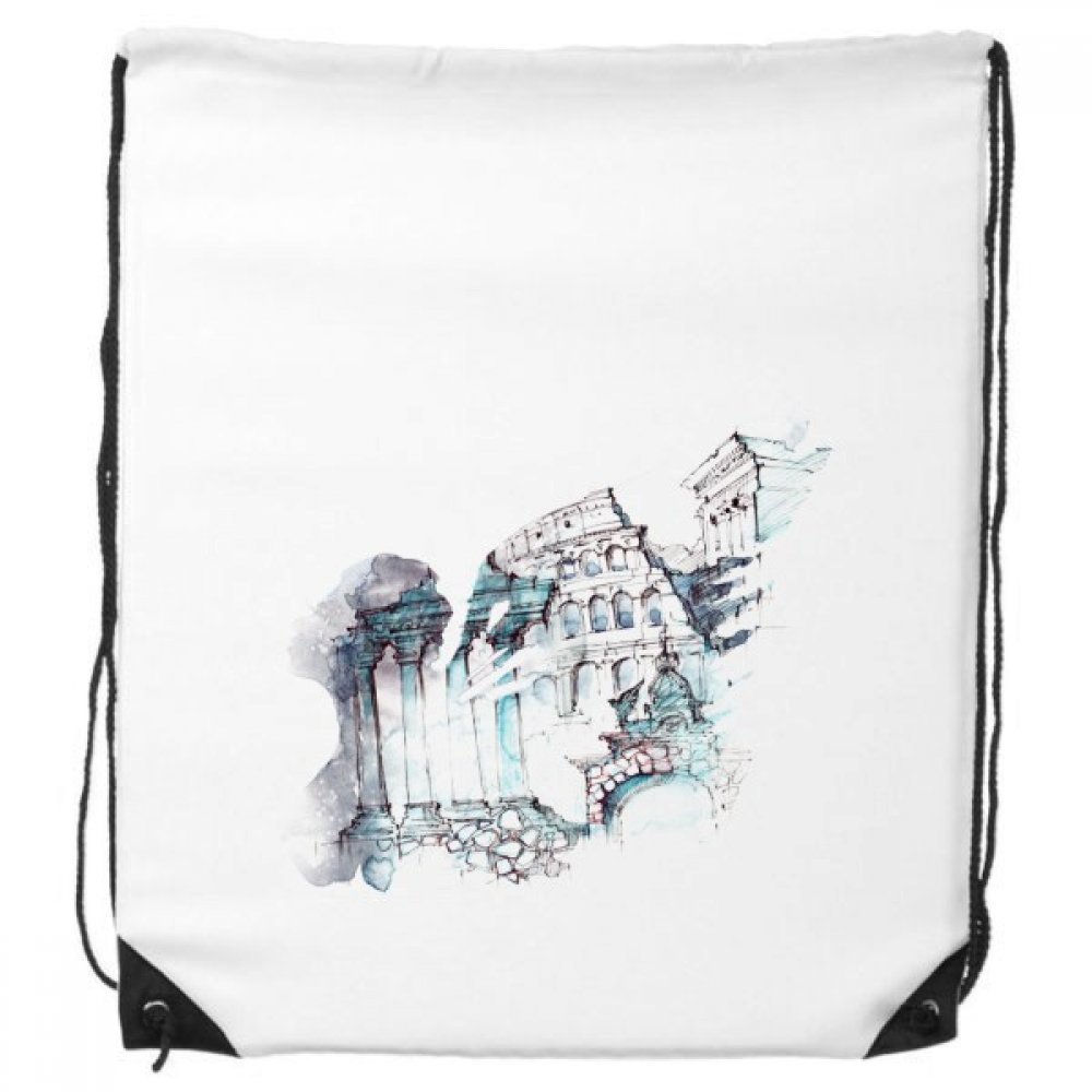 Mochila de cuerdas de ruinas de Roma para deporte y compras 2