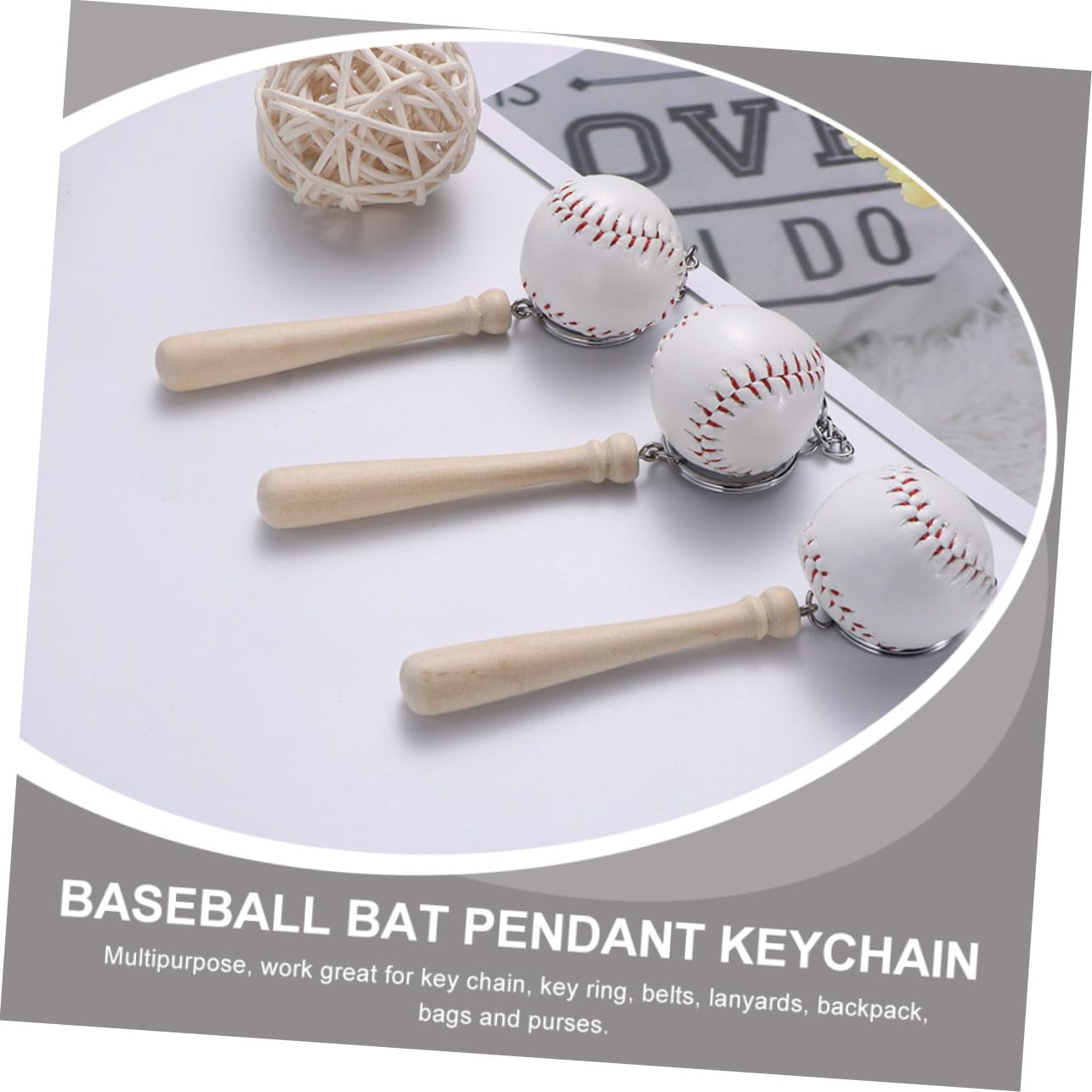 Healeved 16pezzi Portachiavi Forma di Mazza da Baseball Portachiavi per Borsa Souvenir Festa Sportiva Bomboniere Festa Ciondolo Regali