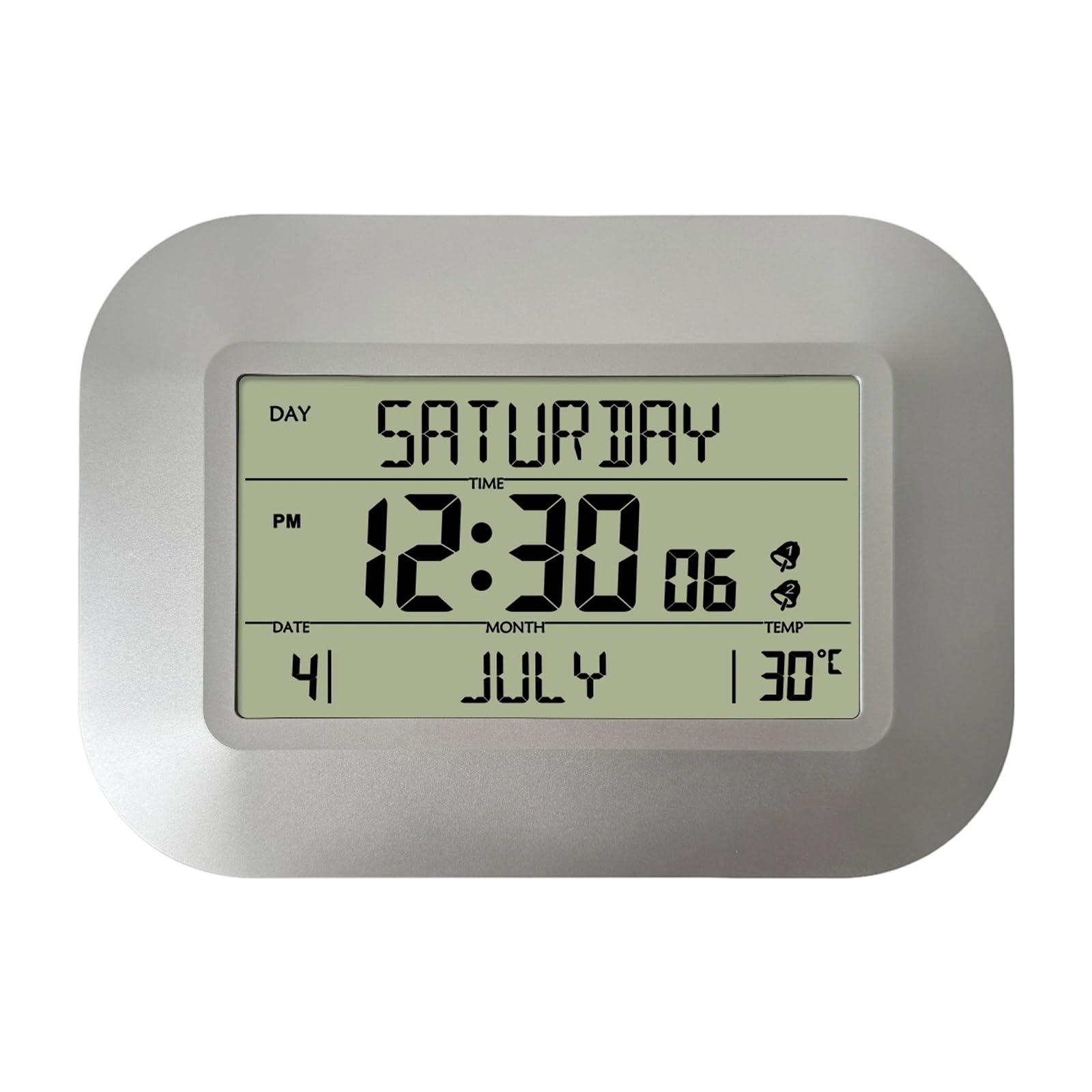Kalttoy Contemporary Digital Clock Including Calendar and Temperature Display 2 Alarms Snoozes FunctionLCD Screen Bedsides Clock Bedsides Alarm with Temperature