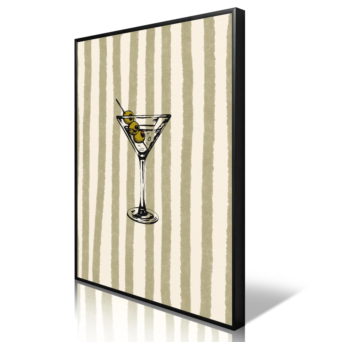 abrtolpffo Martini Glass Canvas Wall Art, Alcohol Cocktail Kitchen Aesthetic Poster, Funky Bar Cart Art Print, Espresso Martini Cheers Picture, Trendy Happy Hour Pop Pub Wall Decor 12x16in Unframed