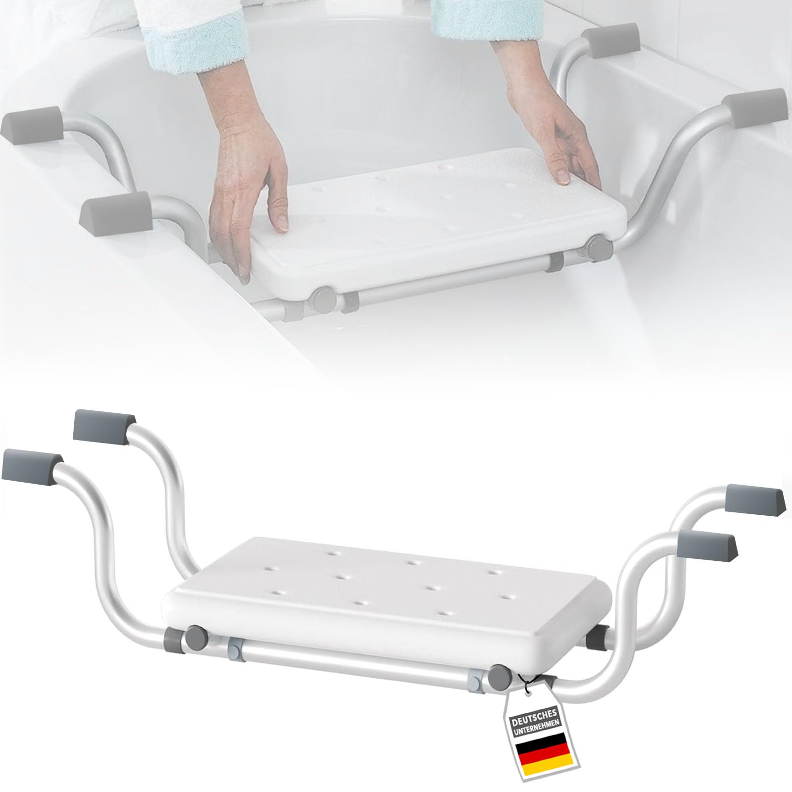 Floordirekt Badewannensitz - Levi - Verstellbarer Badesitz bis 150 kg belastbar aus Aluminium