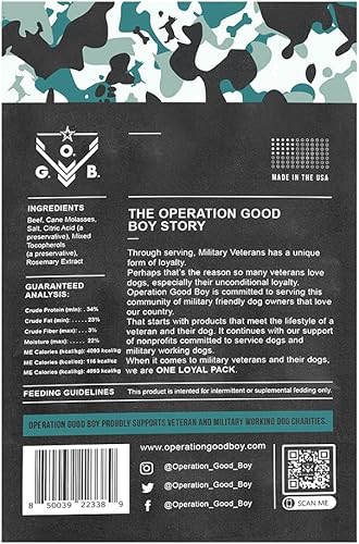 Miniatura 8 de Operation Good Boy - Golosinas para perros  Bocadillos sargentos cuadrados de pollo de 1 pulgada  Carne natural criada en granja  Ingredientes
