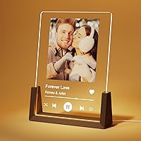 LUCKOR Personalized Spotify Plaque - Custom LED Acrylic Photo Frame Gift for Valentine's, Anniversary, Birthday - Him Her Couples