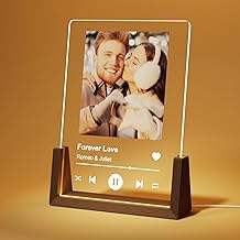 Valentines Day Personalized Spotify Plaque Gifts for Her Him Girlfriend Boyfriend, Custom Picture Frame for Women Men, Customized Photo Gifts for Couple Wife Husband on Anniversary Birthday