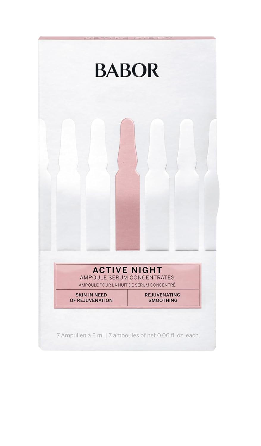 BABOR Active Night Ampoule Serum Concentrates, Hyaluronic Acid Serum, Hydrating Night Treatment, for Dry and Damaged Skin, Vegan, 0.28 oz. - Image 7