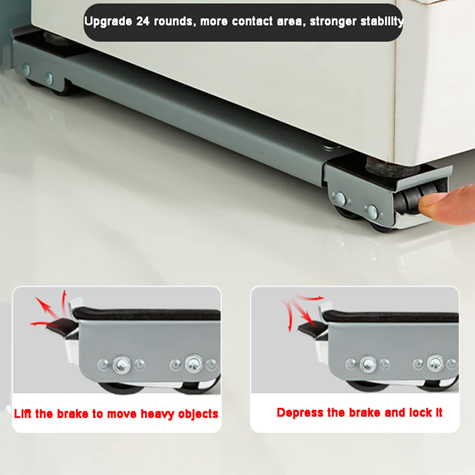 Mobile Waschmaschinenbasis Mit Rädern – 2er-Set, Verstellbar, Für Waschmaschine, Trockner & Kühlschrank