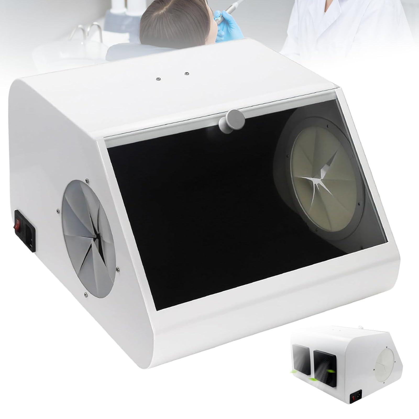 Scatola Lucidatura E Molatura Dentale,Custodia Antipolvere per Laboratorio Odontotecnico,Vetro Temperato Ad Alta Trasparenza per visibilità Ottimale E Protezione Contro La Polvere