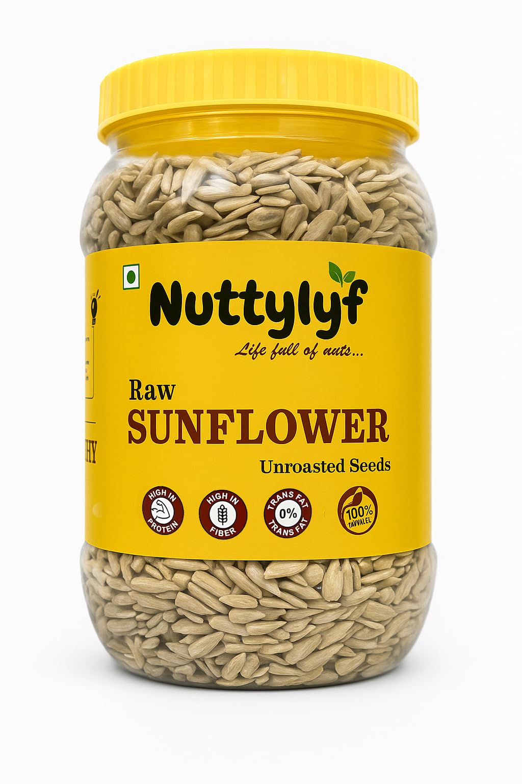Nuttylyf Raw Sunflower Seeds 900g | 100% Natural, High Protein, Fiber & Antioxidants | Healthy Snack for Weight Management & Immunity | Diet Food | Raw seeds | Pack of 1 (Reusable Jar)