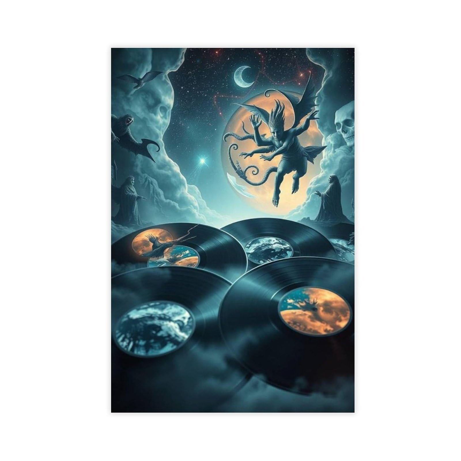 WRTYVE Fantasy Vinyl Records Poster Canvas Poster for Bedroom Decor Gift
