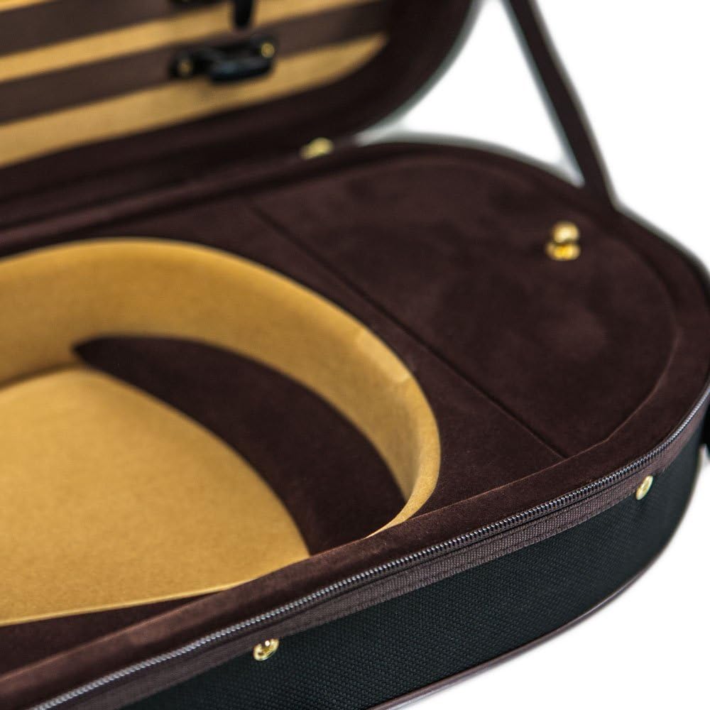 SKY 4/4 Full Size Violin Oblong Case Lightweight with Hygrometer Black/Brown Khaki