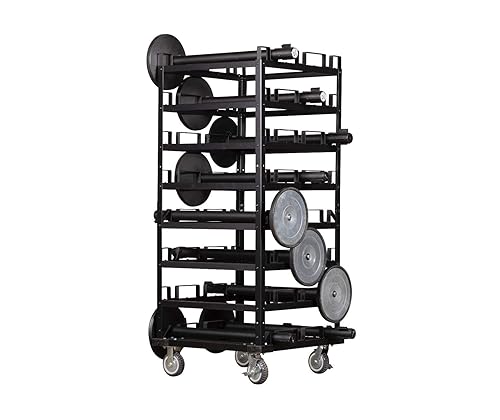 Miniatura 3 de Trafford - Carrito de poste de anclaje industrial, 24 postes, almacenamiento acolchado horizontal y ruedas de bloqueo para seguridad