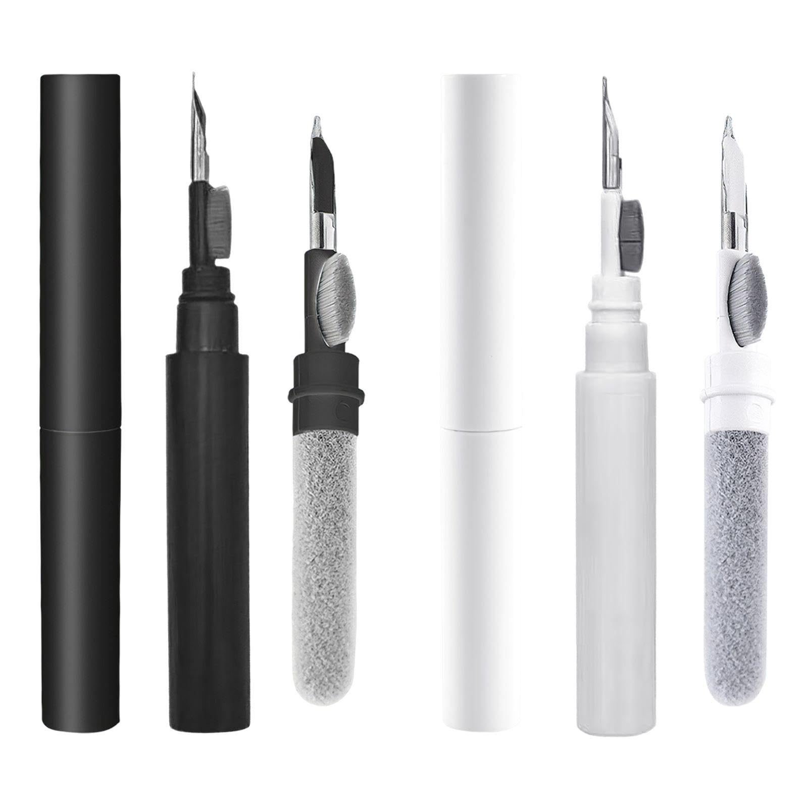 Tvsvkwe White 2-Piece Earplug Cleaning Brush, Keyboard Cleaner, Digital Headphone Cleaning Tool, Multi-Function Cleaning Brush (Black, ).