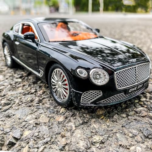 Image of Compatible for 1 /24 Bentley Continental GT Model Car Alloy Diecast Toy Car Collectible Pull Back Toy Vehicles with Sound and Light Door Can Be Opened for Girls Boys Gift (Black)