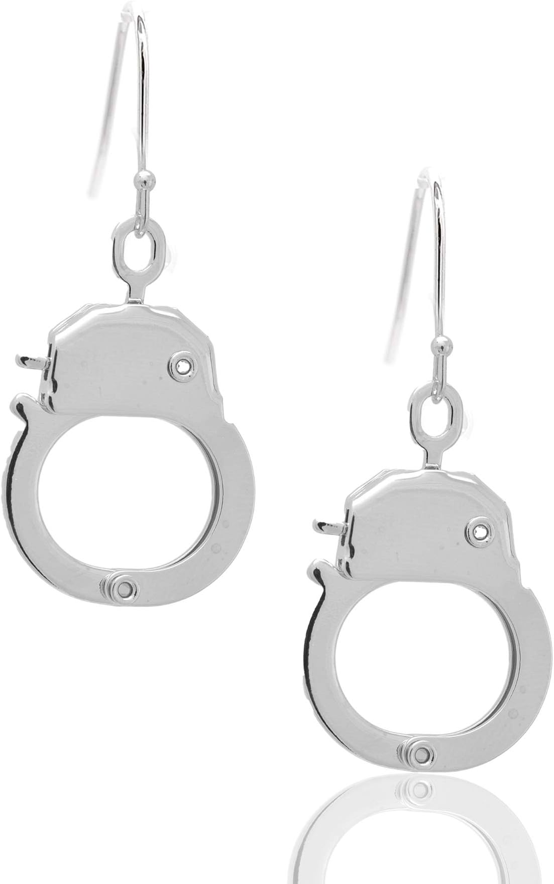 SpinningdaisyWomens Silver Plated Functional Handcuff Earrings