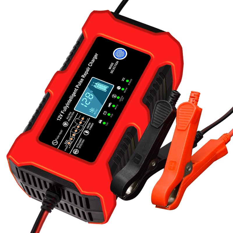 YDBAO Ładowarka Akumulatorów Samochodowych 10A 12V LiFePO4 AGM Gel Wet | Inteligentna Ładowarka Z Wyświetlaczem LCD Tryb Naprawy Do Samochodów Motocykli Ciężarówek Akumulatorów