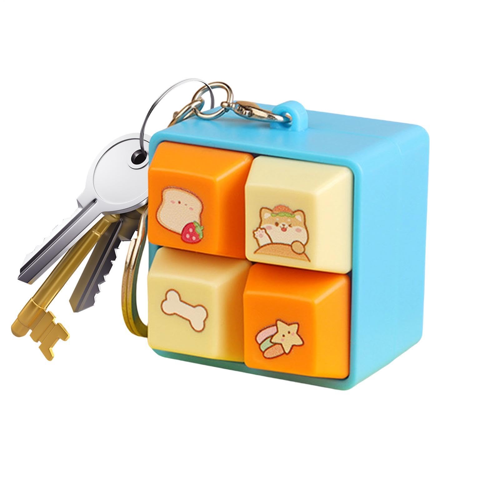 Mechanical Keyring - Animal Backpack Decor | Cartoon Fidget Toy for , Clicky Keychain for Student Desk, Desktop Accessory, Pocket Hobby for Finger Play, Gift for Children