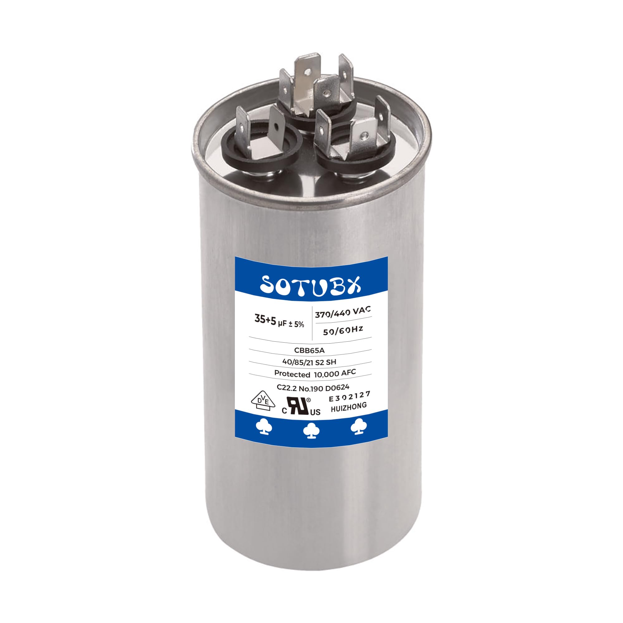Amazon.com: Sotubx 35+5 MFD uf 370/440VAC Round Motor Dual