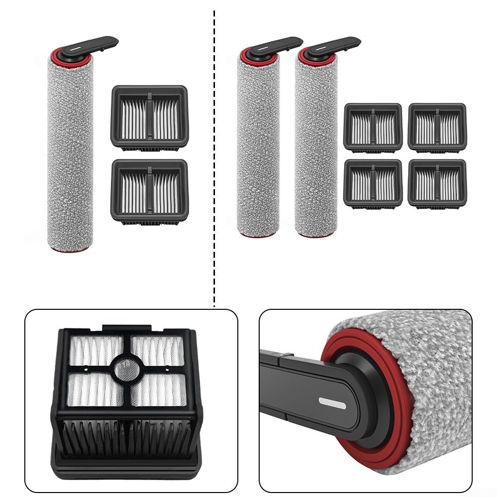 Kit de filtro de cepillo lateral principal para fregadoras de suelo, barra de cepillos de rodillos, filtro HEPA para aspiradoras Mova M50 Ultra húmedas y secas (B)