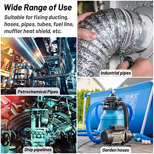 Adjustable House Clamp 304 Stainless Steel, 14.7 FT Duct Metal Strapping with Holes + 10 Stronger Fasteners, Large Worm Gear Hose Clamps Band Clamps for Pipe Plumbing Mechanical Applications - Thumbnail 6