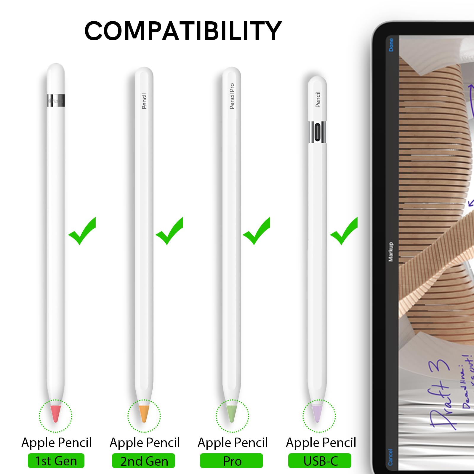 Housse Silicone Dégradé Pour Apple Pencil 1ère Génération - Protection Anti-Rayures - Vert
