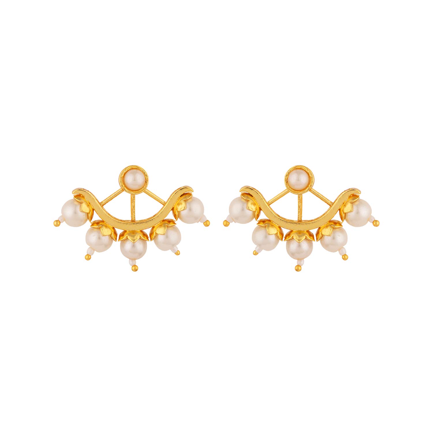 Voylla Brass Yellow Gold Plated Blooming Pearl Beads Stud Earrings for Women and Girls (B07HG74Z8R) Amazon Price History, Amazon Price Tracker