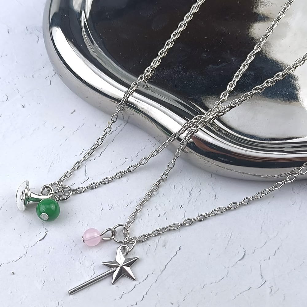 Witch Jewelry Set Magic Wand&Witch Hat Beaded Stretch Bracelet Earrings BFF Couples Necklace, Christmas Party Dress Deco Witch Merch Jewelry - Image 4