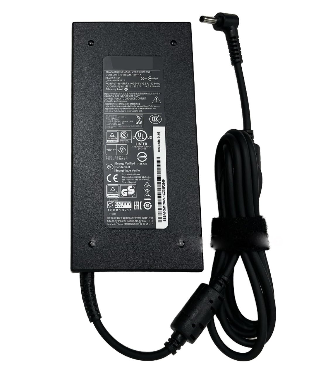 Ładowarka adaptera AC 20V 9A 180 W A17-180P4B kompatybilna z laptopem MSI Creator Z16 A11UET-043 A11UET-013 A12UET-031US