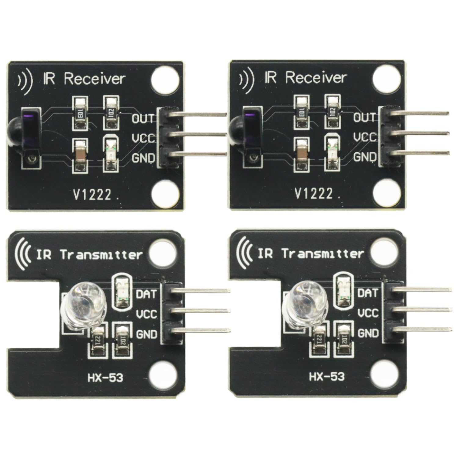 Snapklik.com : 2Pcs Digital 38khz Ir Receiver Sensor Module + 2Pcs Ir ...