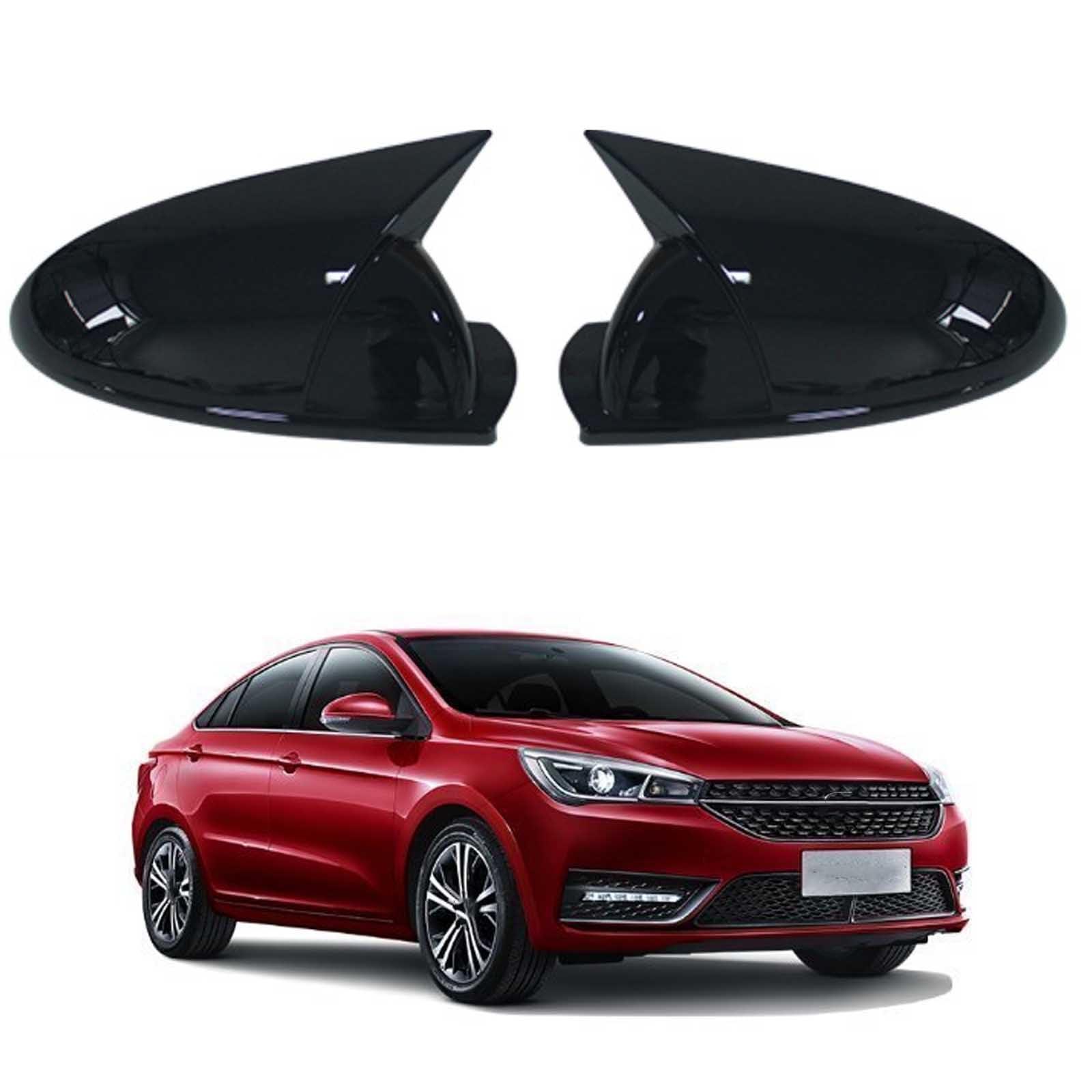 PAPEP Door Mirror Cover Caps for Chery Arrizo 5 2016-2024, Left Right Side Wing Rearview Mirror Cover Lid 2 Pieces Exterior Styling Accessory,Glossy black