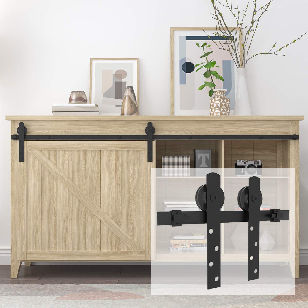 Buy 5FT Mini Closet Barn Door Hardware Kit, Small Sliding Barn Door