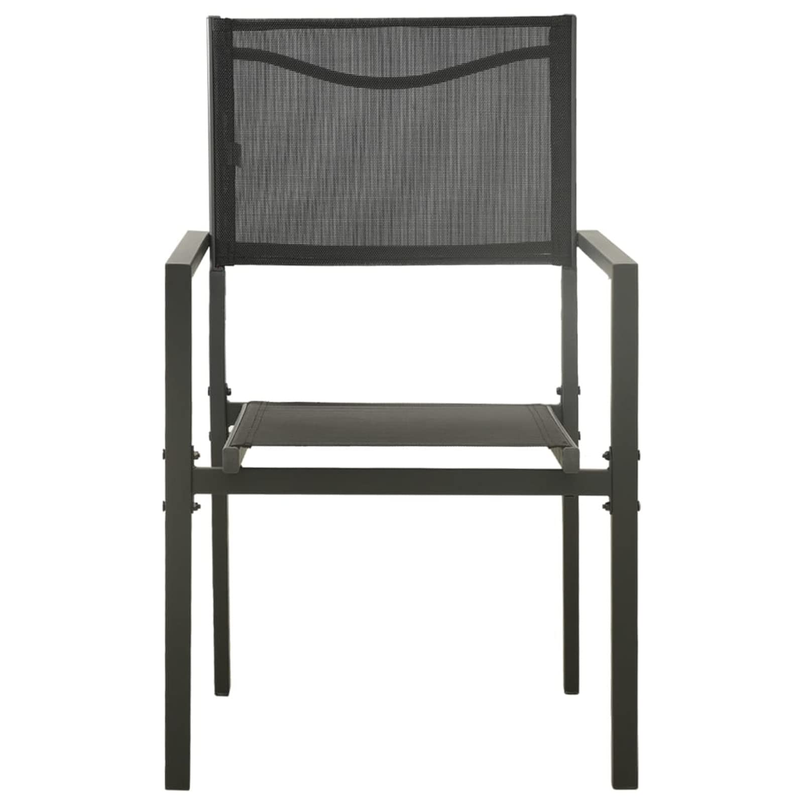 Gartenstühle 2 STK. Textilene und Stahl Schwarz und Anthrazit Campingstuhl Garten StüHle TerrassenstüHle Garden Chair BalkonmöBel Kleiner Balkon