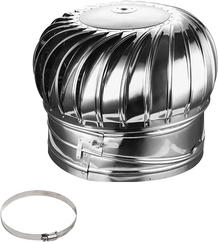 Knbhgujmd One Color Rotating Chimney Cowl Cap, Stainless Steel Rotating Spinner Chimney Cowl Cap Multiple Sizes For Chimneys And Exhaust(160Mm/6.3Inch)
